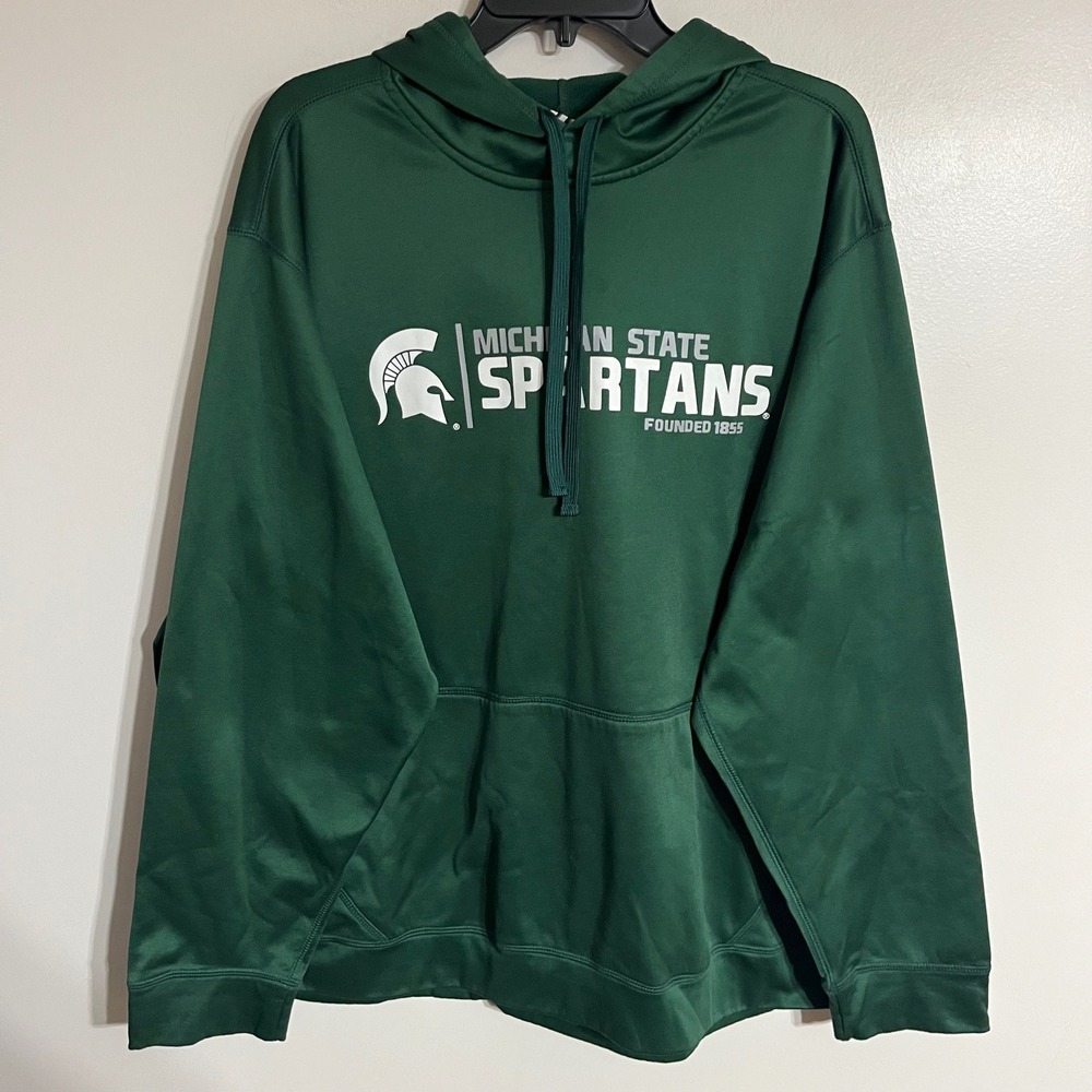 J2 Sport Michigan State Spartans Hoodie‎ Mens 2X Green Polyester Sweatshirt MSU